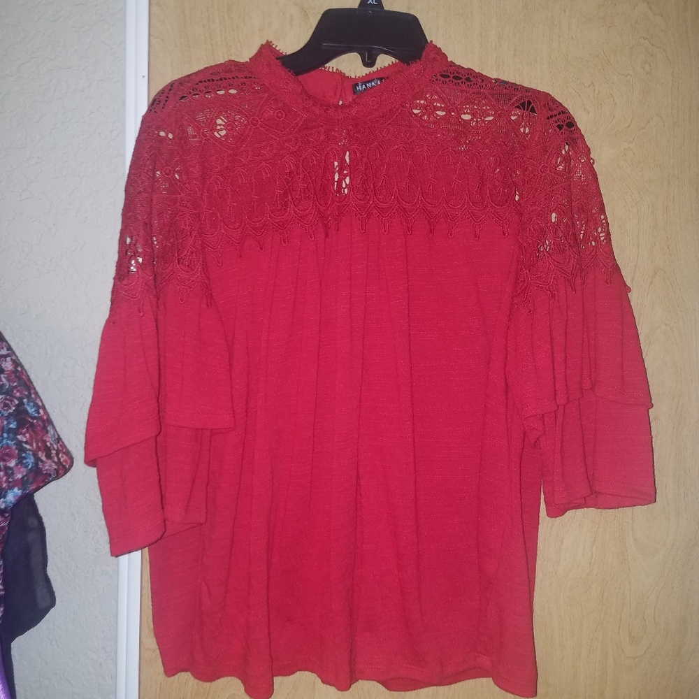 Red lace top
